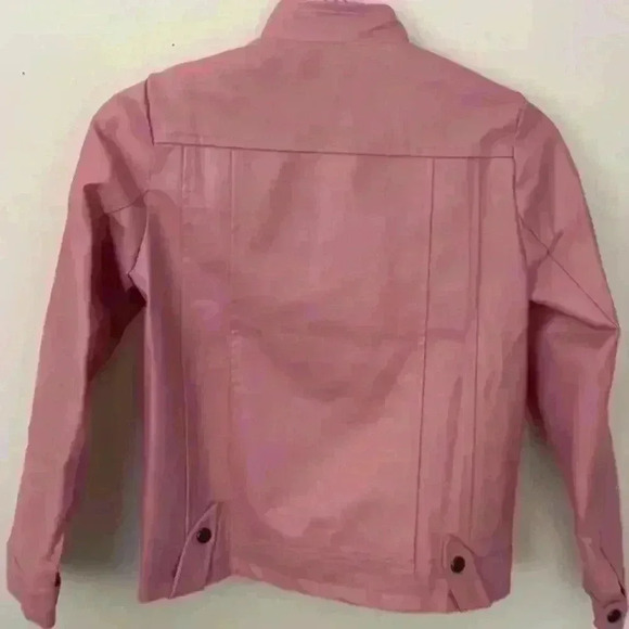 NEW Super Cute Trendy Girls Soft Pink Moto Zipper Jacket Little Girl’s SZ 9/10 - Picture 2 of 6
